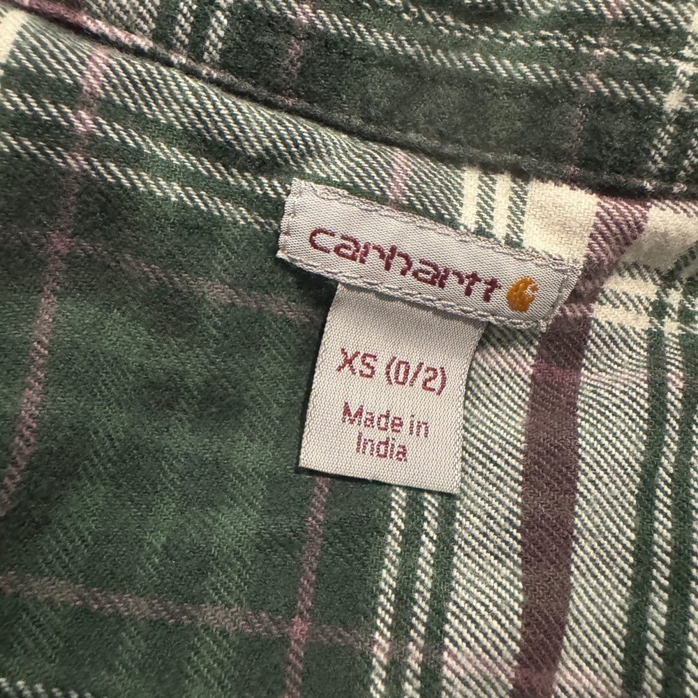 Carhartt Forest Green and Cream Plaid Shirt - Picture 3 of 5